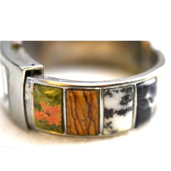 Persona Print Inlay Silver Tone Spring Hinge Cuff New Battery Watch - Picture 2 of 3